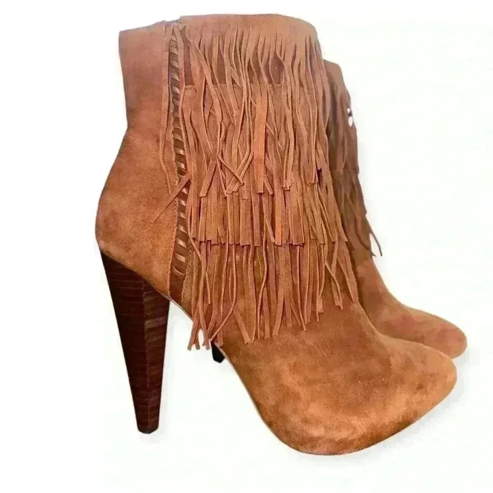 Steve Madden Myrakle Fringed Pointed Toe Boot - Women | Color: Brown | Size: 8.5